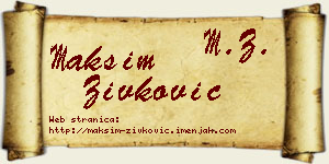 Maksim Živković vizit kartica